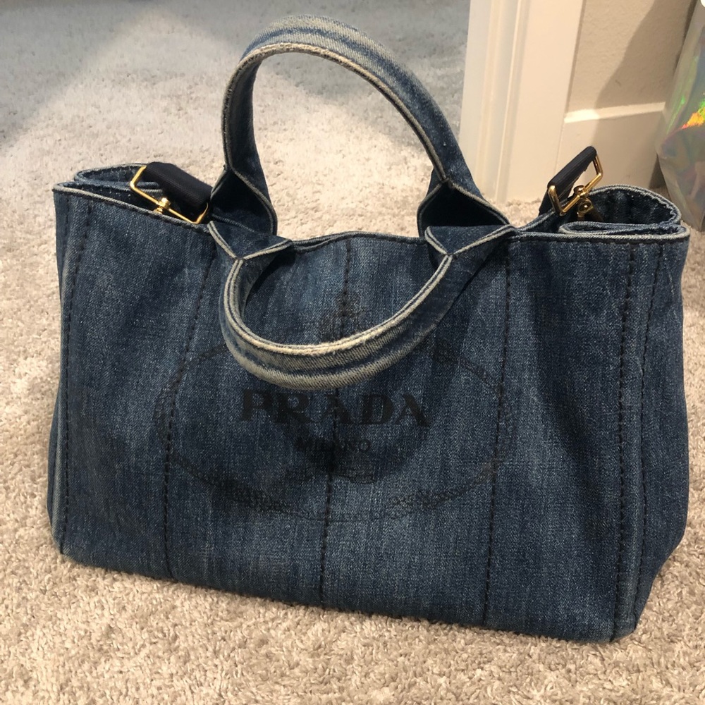 Prada Canapa in denim with sling